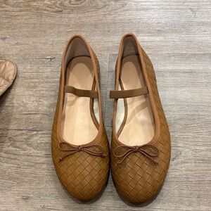 Brown Woven Ballet Flats
